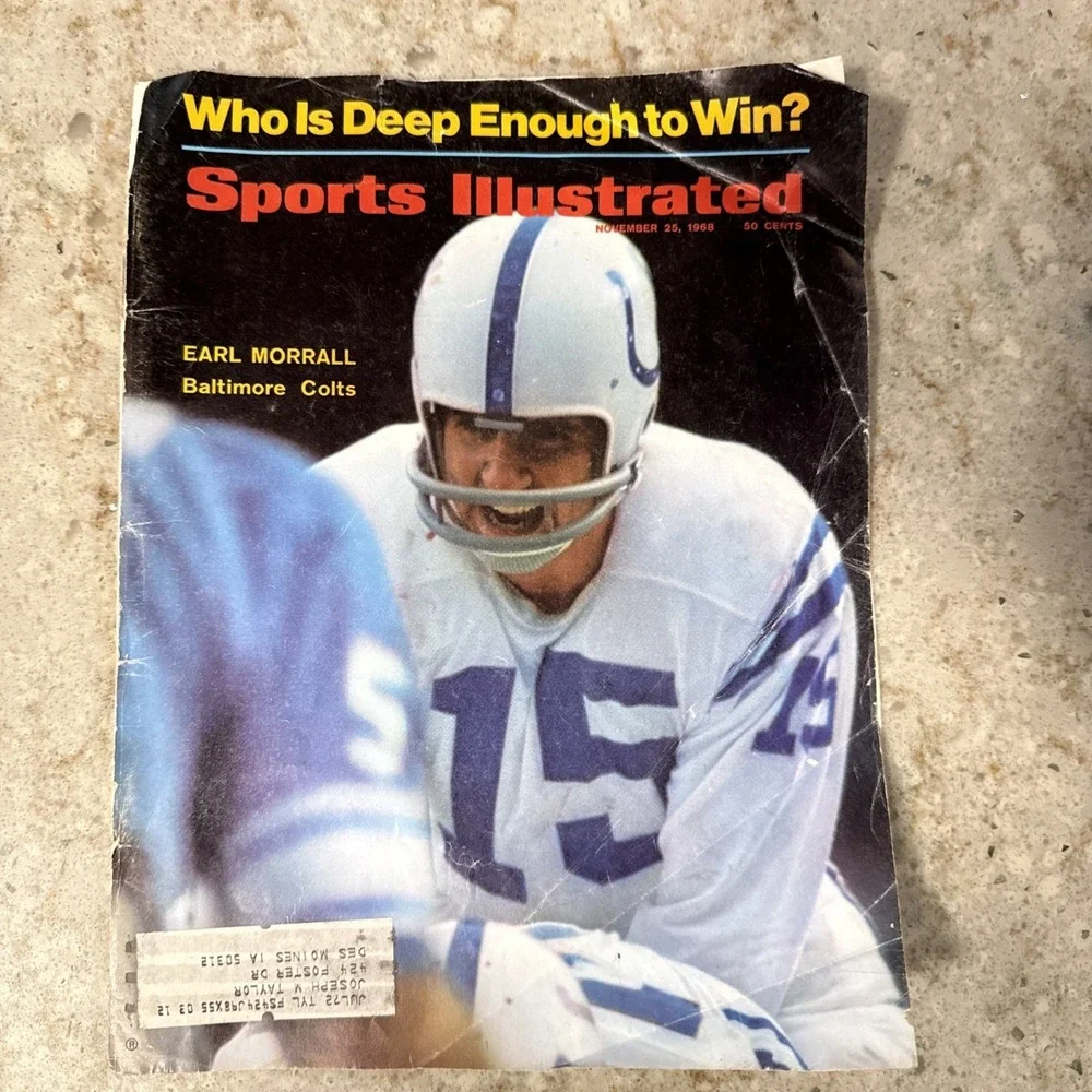 November 25, 1968 Earl Morrall Baltimore Colts‎ SPORTS ILLUSTRATED Cover Only